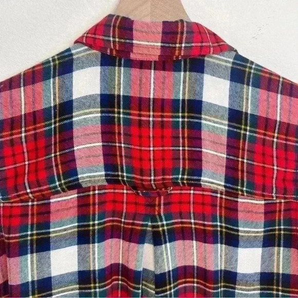 American Eagle AHH-mazingly Soft Boyfriend Fit Flannel Red Plaid Button Down XS - Picture 6 of 11